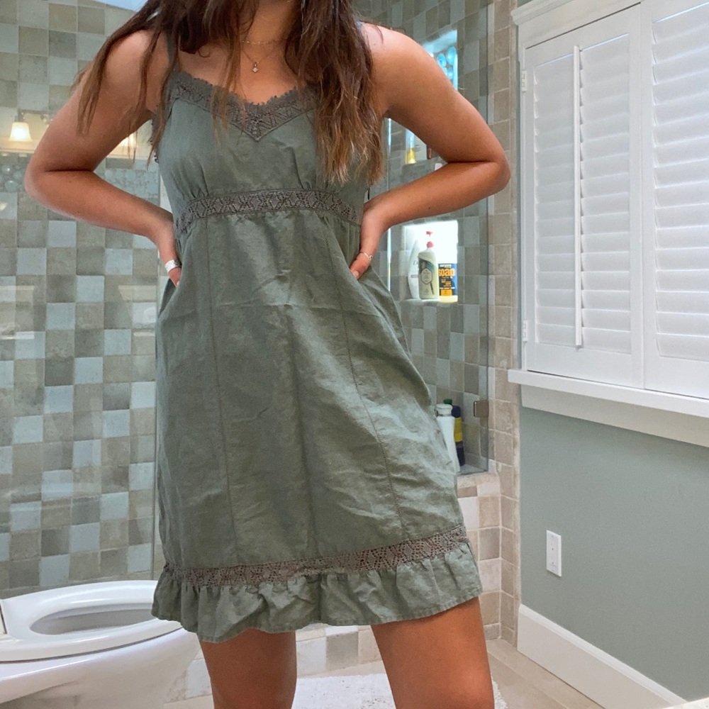 Converse green trendy dress, pretty lace, Size S